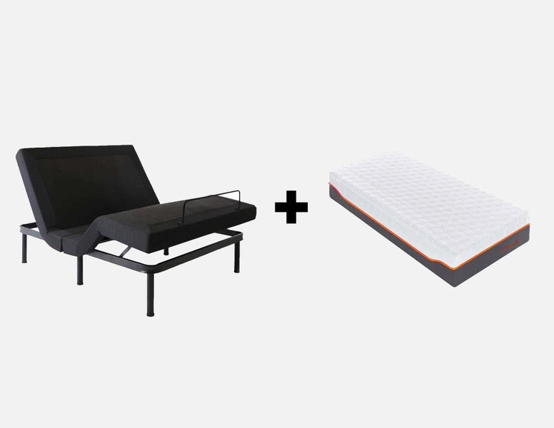 Electric Adjustable Bed Base With Memory Foam Mattress King Single Size Carousel 1