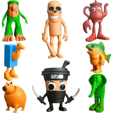 8PCS Italian Brainrot Toys Italian Brainrot Character Models Figures Toys Carousel 2