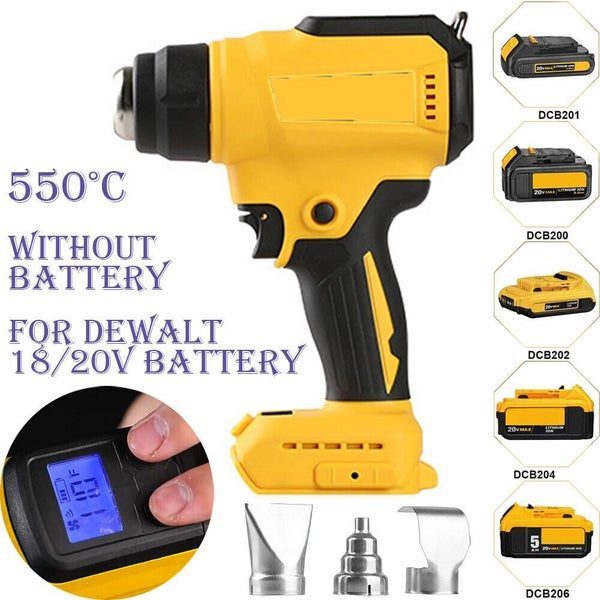 Cordless Hot Air Gun Electric Heat Gun with LCD Display For Dewalt 18/20V li-ion Carousel 2