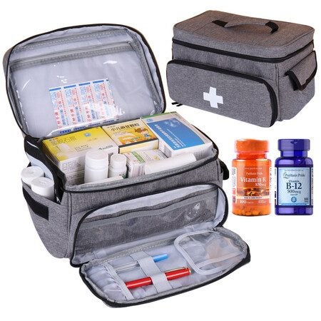 First Aid Bag,Medicine Bag Portable Family First Aid Box for Travel Home Office Carousel 1