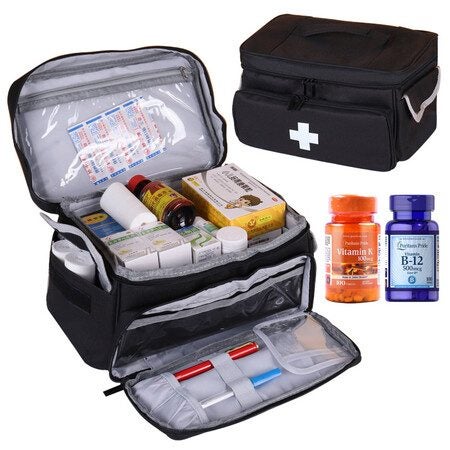 First Aid Bag,Medicine Bag Portable Family First Aid Box for Travel,Home,Office, Carousel 1
