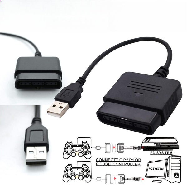 USB PS2 To PS3 Converter Cable Game Controller Adaptor For Sony PlayStation 2 3 Carousel 1