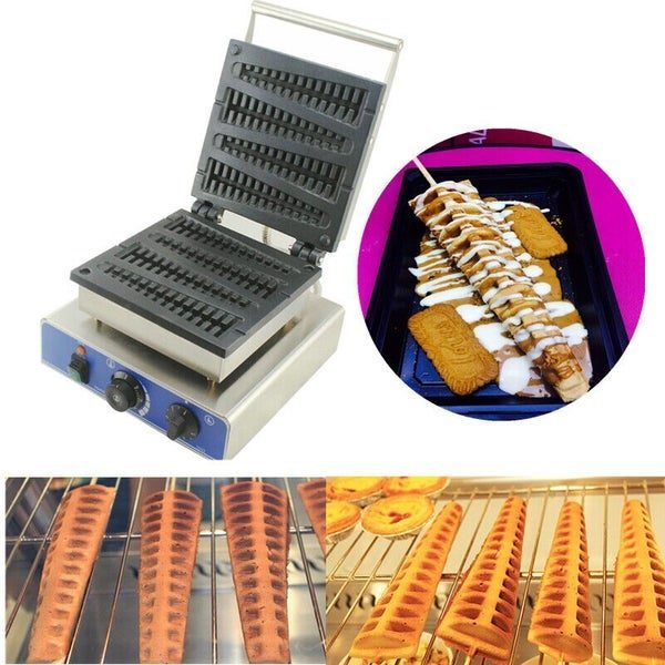 Commercial Lolly Stick Waffle Maker Cone Machine Non Stick 4PCS Snack Machine Carousel 1