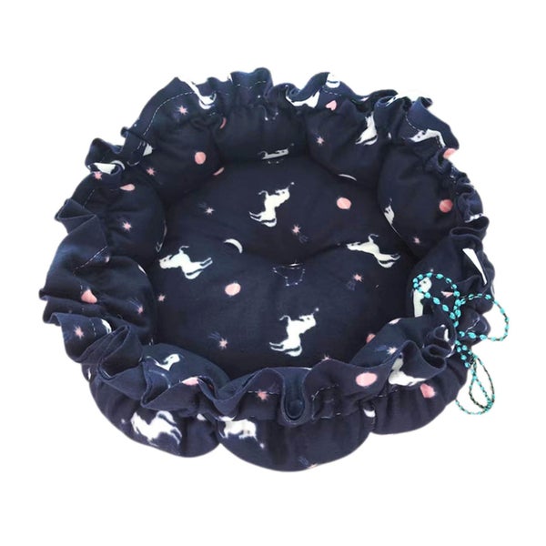 Round Cat and Dog Cushion Bed,33.5in Bed for Cats or Small Dogs,Anti-Slip & W Carousel 1