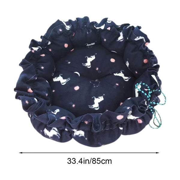 Round Cat and Dog Cushion Bed,33.5in Bed for Cats or Small Dogs,Anti-Slip & W Carousel 3