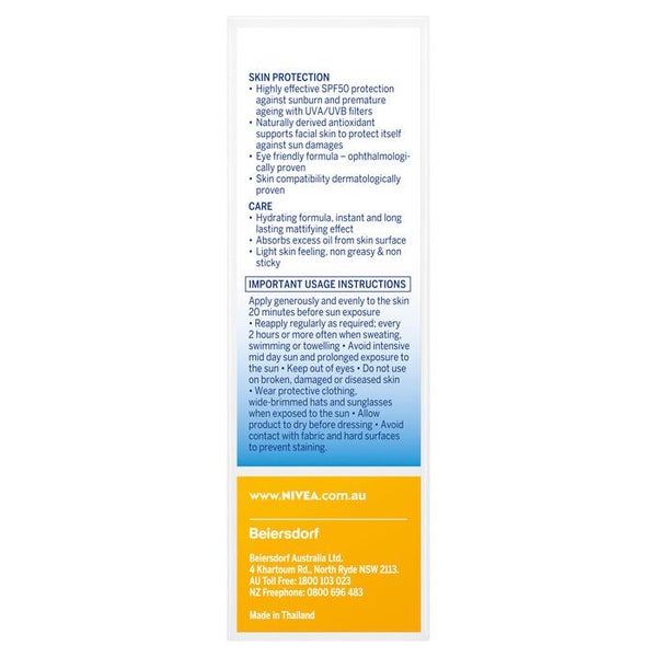 Nivea Sun UV Face Shine Control SPF 50 Sunscreen 50ml/1.7oz Carousel 3