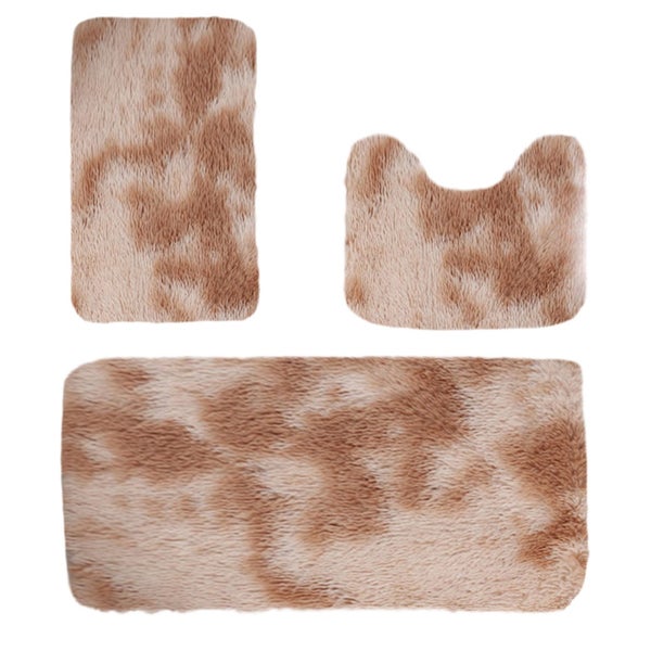 Bathroom Rugs Set of 3,Absorbent Microfiber Bath Rugs and U-Shaped Contour To Carousel 1