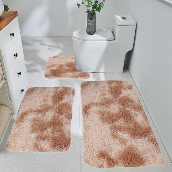 Bathroom Rugs Set of 3,Absorbent Microfiber Bath Rugs and U-Shaped Contour To Carousel 2