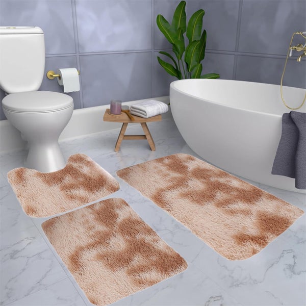 Bathroom Rugs Set of 3,Absorbent Microfiber Bath Rugs and U-Shaped Contour To Carousel 7