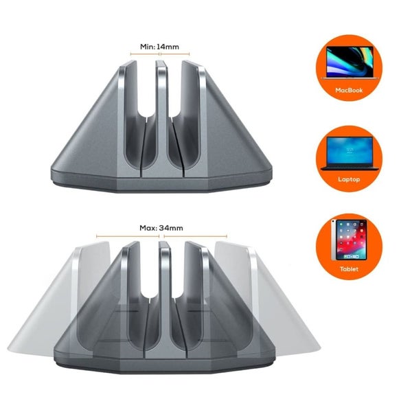 Mbeat Stage S5 Adjustable Dual Bay Tablet, Laptop and Macbook Vertical Stand Carousel 2