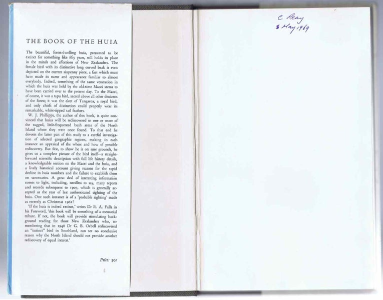 The BOOK of the HUIA by W.J. Phillipps FIRST EDITION Finest HUIA Reference EVER Carousel 20