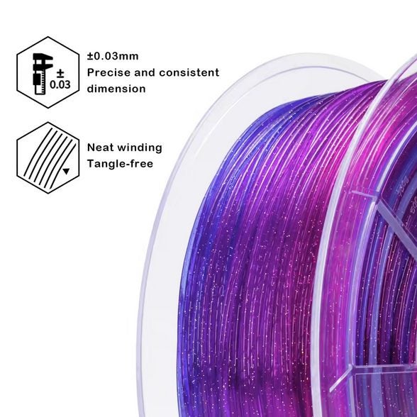 Ziro PLA Gradient Twinkling - Flower Lavender Carousel 5