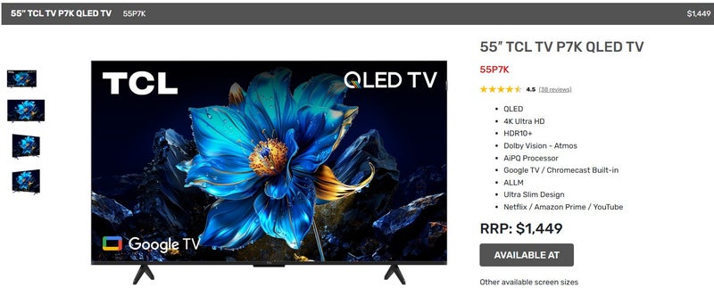 TCL 55 inch QLED 4K Google - Smart TV - 55P7K Carousel 2