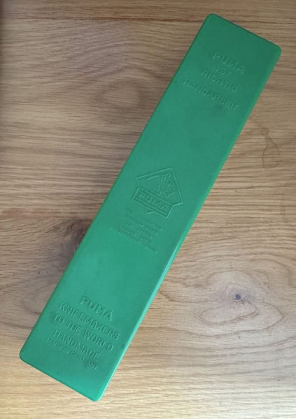 Puma 6396 Bowie Knife With Stag Handles Leather Sheath G/Y Box Carousel 14