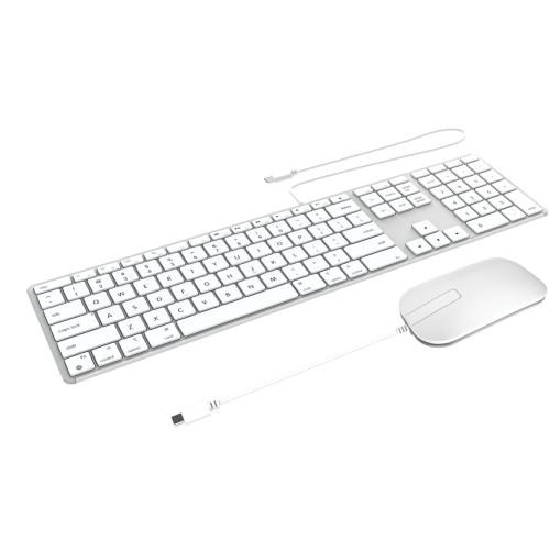 ZAGG 103218532 Wired USB-C Keyboard & Mouse Combo - Silver for Mac OS and IPad Carousel 1
