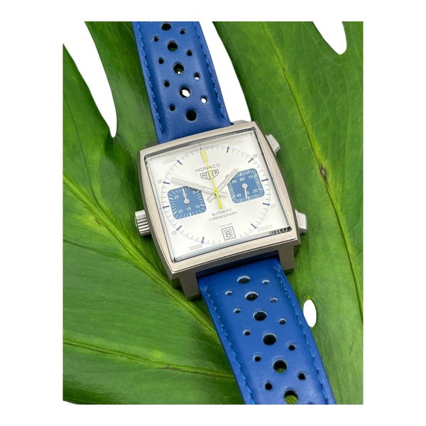 HEUER Monaco RACING BLUE Calibre 11 Chronograph Auto Mens Wristwatch CAW218C Carousel 1
