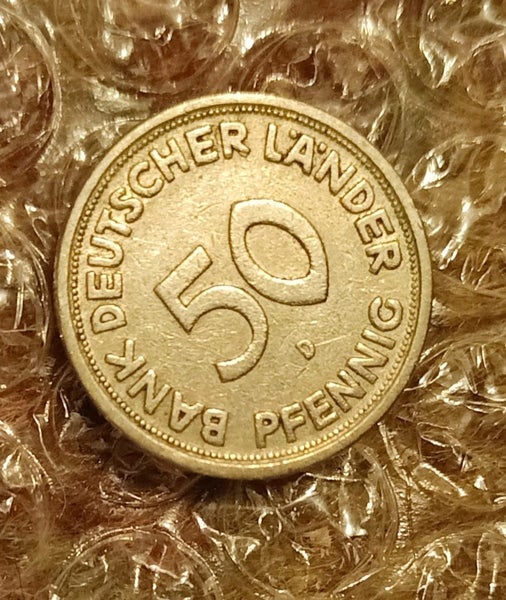 1949 Historic 50 Pfennig 1st Year Minting Post-War Carousel 1