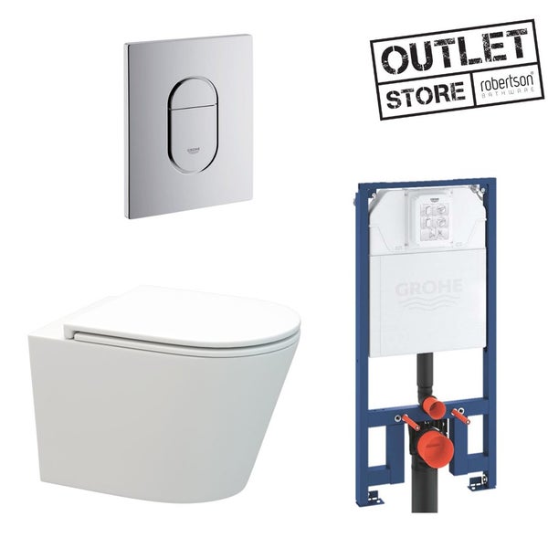 END OF LINE - GROHE INWALL CISTERN WITH ELEMENTI GARDA WALL HUNG PAN PACKAGE Carousel 1