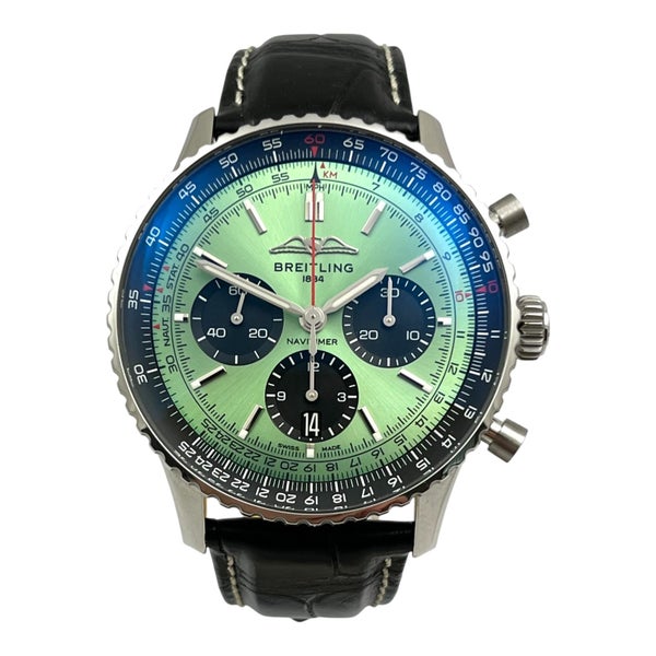 Breitling Navitimer B01 Chronograph 43 GREEN Dial Mens Wristwatch Ref AB0138 B&P Carousel 8