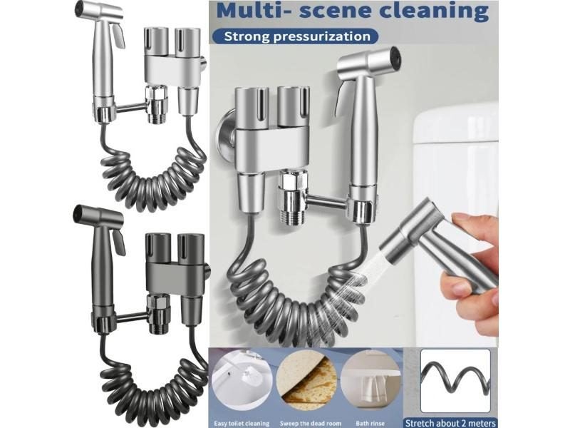 Toilet Handheld Bidet Sprayer Set Stainless Steel Spray Gun For Bathroom Shower Carousel 2