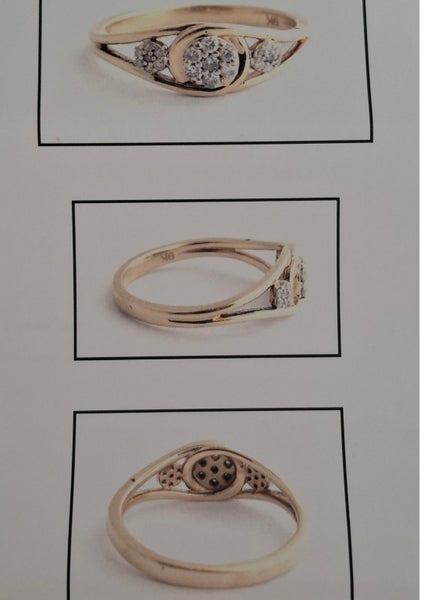 One Ladys single piece cast 9ck yellow gold diamond cluster ring Carousel 2