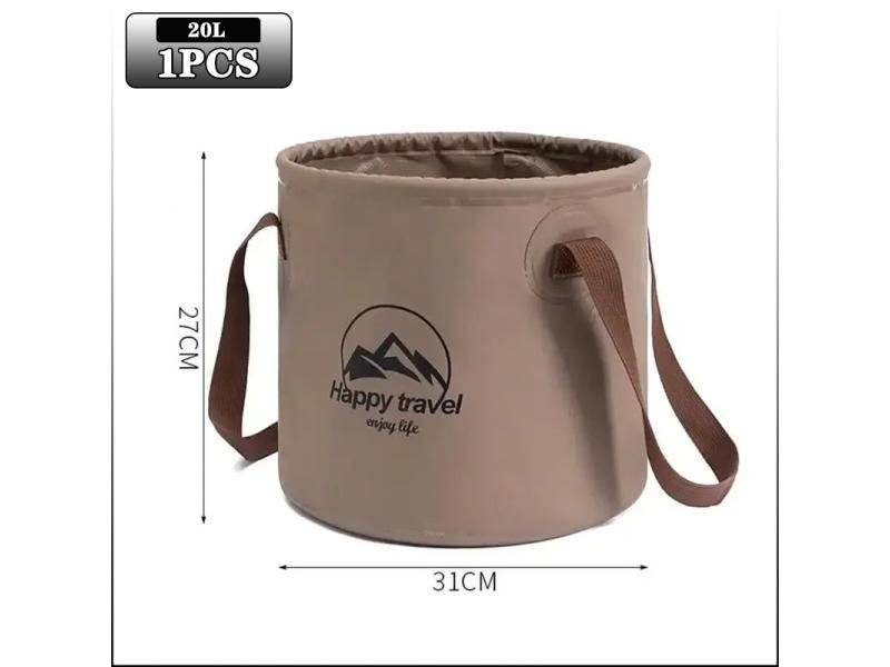 5/10/20L Folding Portable Bucket With Cover Car Wash Fishing Bathroom Tool Carousel 1