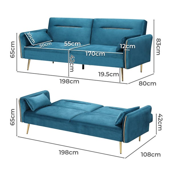 Levede Convertible 3 Seater Sofa Bed For Versatile Comfort And Space Saving Solu Carousel 2