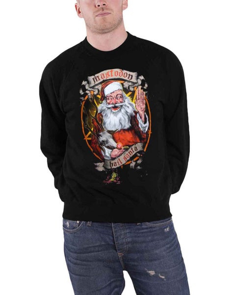Mastodon Mens Sweatshirt Black Hail Santa Christmas Holidays Logo Official Carousel 1