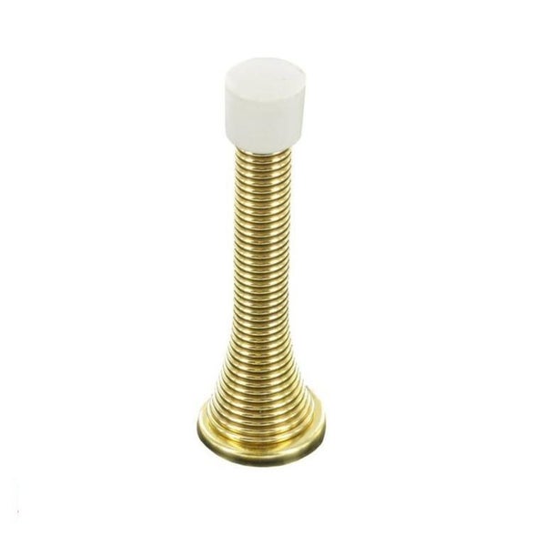 Securpak Brass Plated Spring Door Stop (Pack of Carousel 1