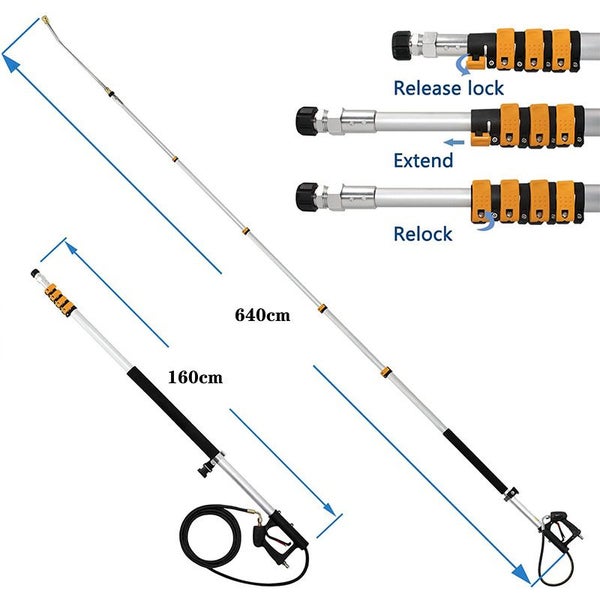 7m Telescoping Wand Pressure Washer Pole with Harness Carousel 2