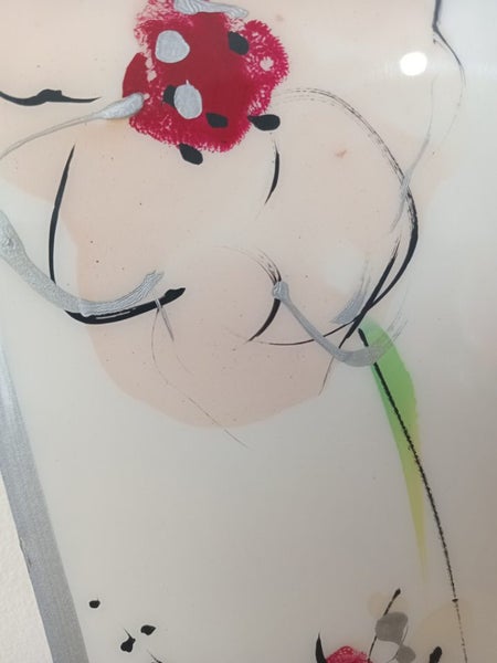 Handpainted floral art tile wall hanging by sharon peterkin Carousel 7