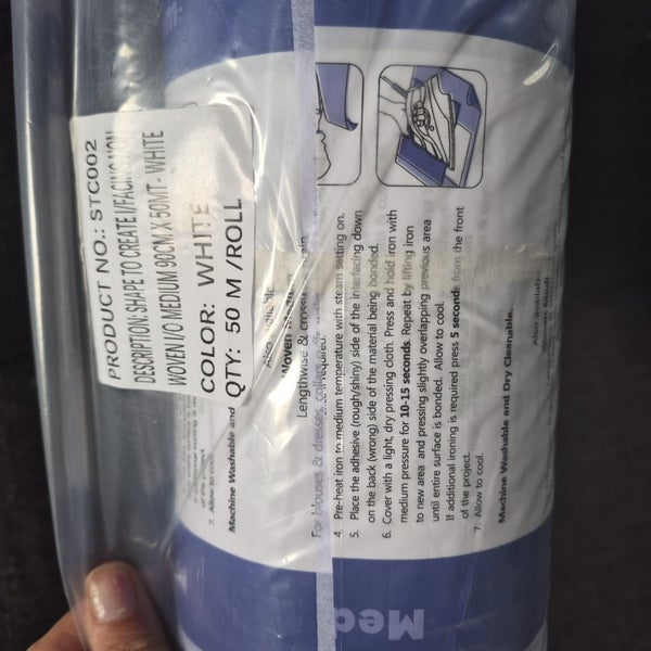 Shape To Create Medium Non Woven Iron On Interfacing White 90 cm Roll 50M Carousel 7