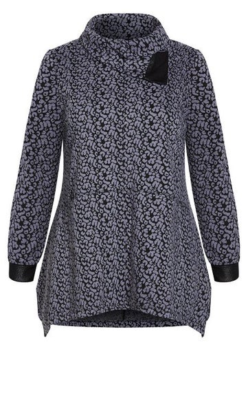 NAVABI KOLLEKTION Navy/Black Textured Tunic ~ Size 24 Carousel 5