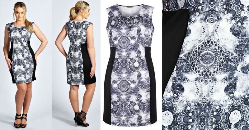 PINK CLOVE Stud Neckline Print Bodycon Dress ~ Size16 Carousel 6