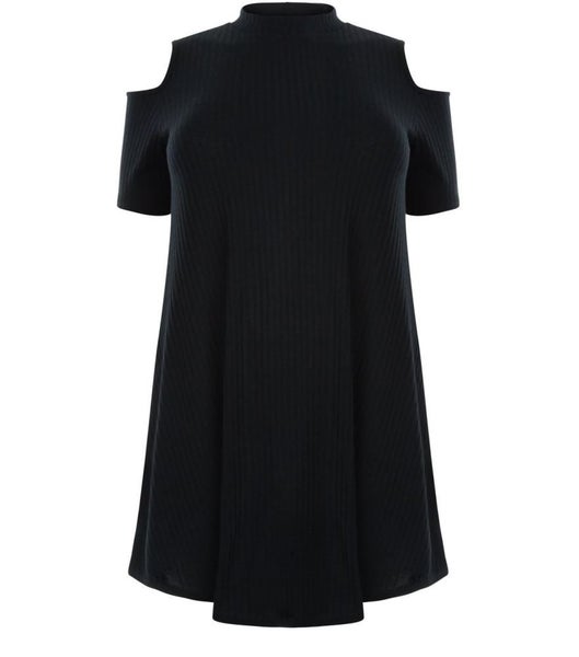 New Look Cold Shoulder Ribbed Swing Dress ~ Size 22 Carousel 5
