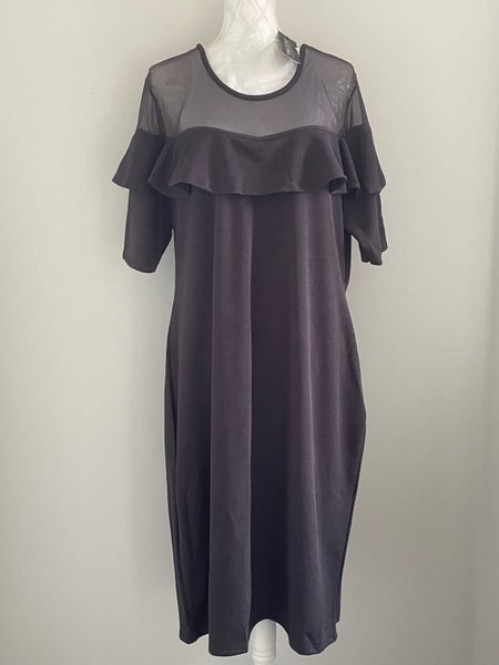 Pink Clove Mesh Insert Ruffle Front Dress ~ Size 24-26 Carousel 1