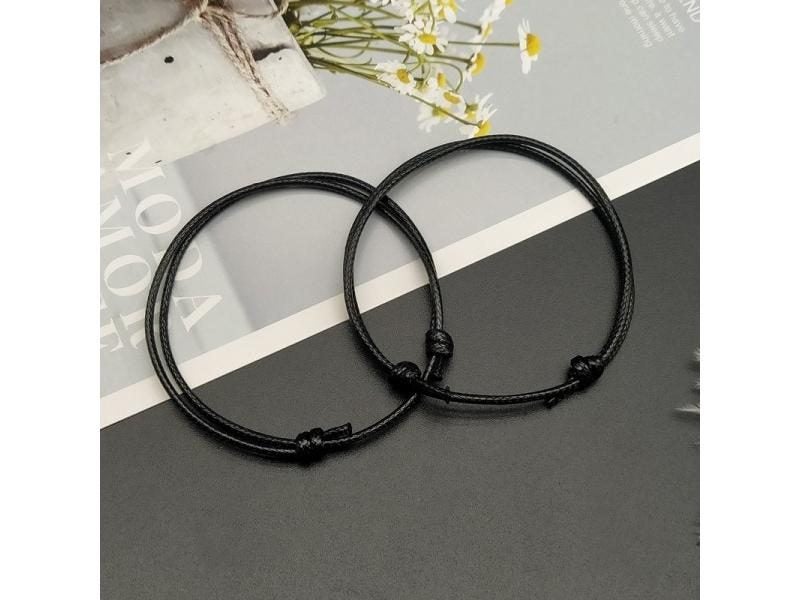 2 Pcs /lots Rope Anklet Black White Red Color Adjustable Classic Men Women Carousel 1