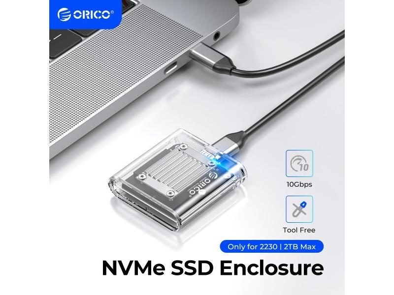 ORICO-NVMe Enclosure For PCIe SSD Transparent External Adapter M.2 To USB Type Carousel 1