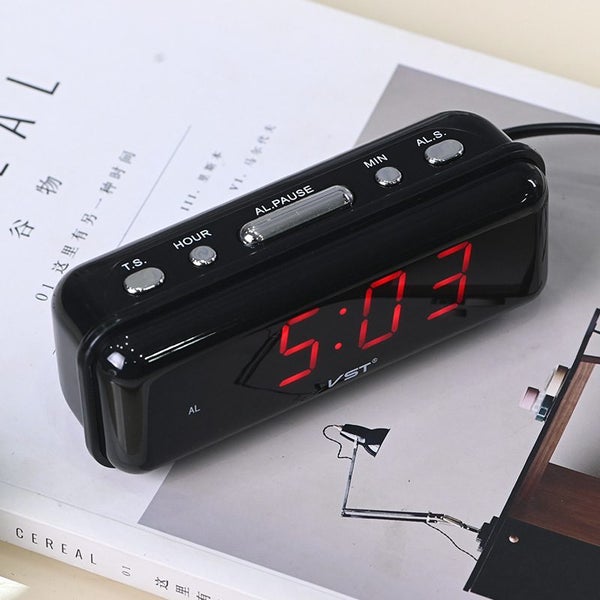 Digital Clock & Alarm – Red Display Large LED Carousel 2