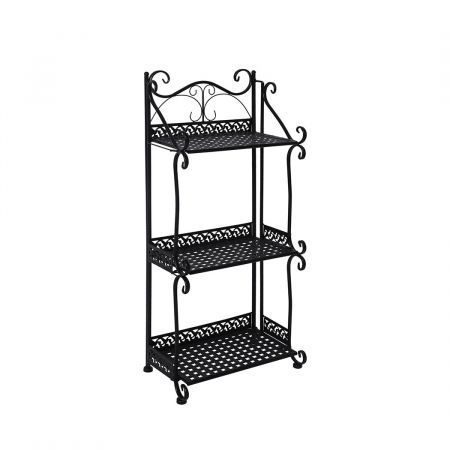 Plant Stand 3 Tiers Outdoor Indoor Black Carousel 2