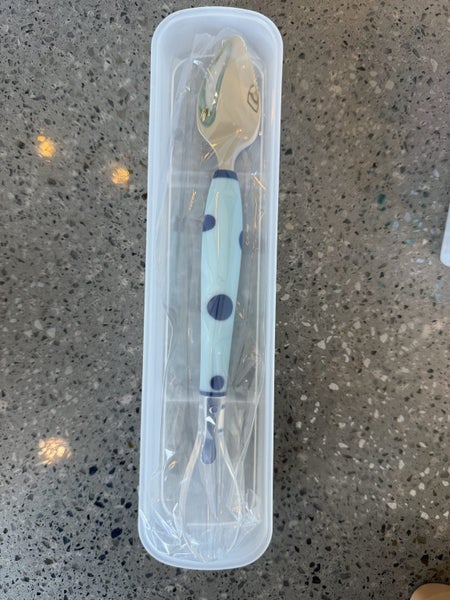 Baby Double-Ended Feeding Spoon – Metal & Silicone (New) Carousel 1