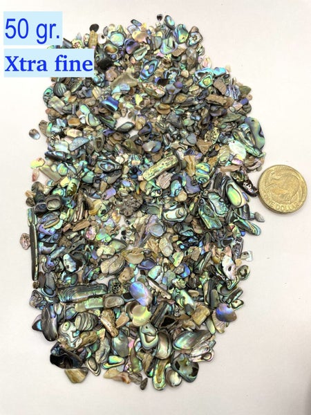 Tumbled Paua Shell - 50 g bag - Xtra Fine | Fine | Small | Medium | Large | Rims Carousel 2