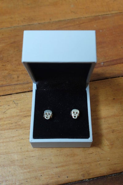 Karen Walker Silver Skull Earrings Carousel 1
