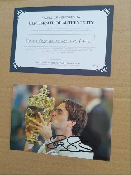 Roger Federer "Tennis Player" signed photo + Certificate Carousel 2
