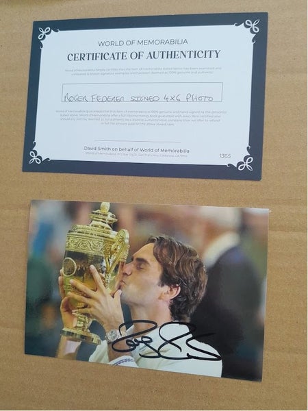 Roger Federer "Tennis Player" signed photo + Certificate Carousel 1