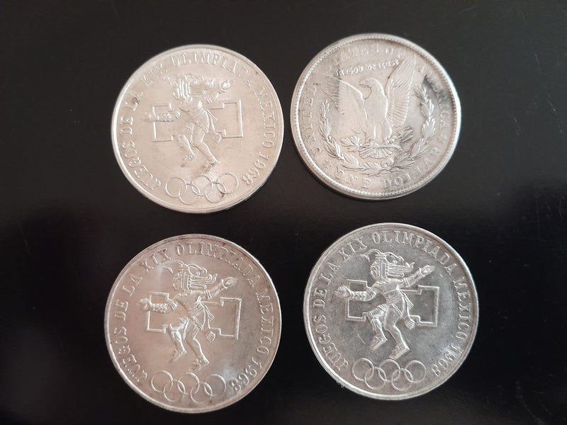 1968 25 Peso (x3) 1921 Morgan Dollar (2.33 troy ounces of actual silver) Bullion Carousel 2