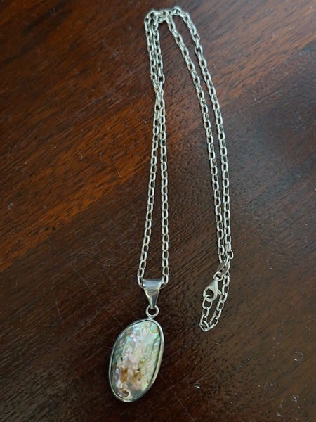 Silver Chain with Paua Shell Pendant Carousel 1
