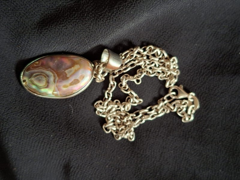 Silver Chain with Paua Shell Pendant Carousel 2