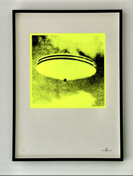 Hellzapoppin'! Framed Flying Saucer Poster (The Art of Flying Nun) - Neon Yellow