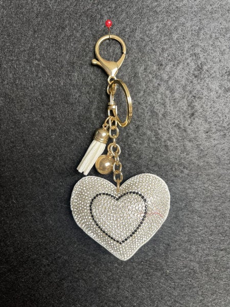 Gorgeous diamanté heart shaped key ring/chain Carousel 7